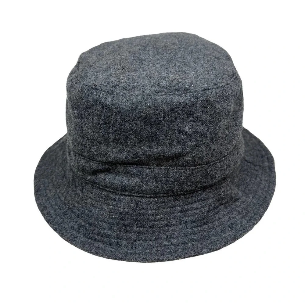 Nine & Company Bucket Hat Felt Lined‎ Button Detail Gray Women Size OSFA